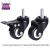 Roda giratória para atacado haste de rosca de 2 polegadas roda de diamante dourada roda preta com rolamento duplo roda universal para máquina de mahjong roda para suporte de TV