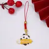 Fofo Estilo Chinês Panda Metal Corrente para Celular Chaveiro Bandeira Ganha Texto Inspirador de Encorajamento Acessórios para Bolsa Atacado