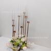 Candelabro de hierro para mesa de comedor de hotel, romántico y europeo, para bodas, decoración de caminos, candelabro con flores