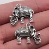 20x24mm 3.8g Joyería Antigua de Plata al por Mayor Hecho a Mano DIY Animal Lindo Estéreo de Doble Cara Colgante de Elefante Tailandés