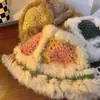 Sombrero de Pescador de Piel de Conejo de Color para Mujer Otoño e Invierno Hecho a Mano Tejido de Lana Cálido Sombrero de Lana Sombrero de Lana Pequeño que Afina el Rostro