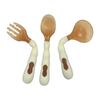 Cuchara torcida con codo para bebé, vajilla para bebé de un año, cuchara corta flexible, cuchara sopera, juego de tenedor y aprendizaje para comer.