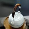 Tetera de rayo de porcelana de jade sebo de alta calidad, juego de té kung fu de cerámica doméstica china, tetera de porcelana blanca
