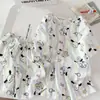 Comercio Exterior Venta al por Mayor Pijamas para Mujer Verano Algodón Nube Popular Cuello Redondo Versión Coreana Dibujos Animados Dulce y Linda Niña Ropa de Casa Moderna