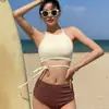 Nuevo traje de baño Sexy para aguas termales para mujer, bikini de moda conservador con tirantes, adelgazante, traje de baño de Instagram