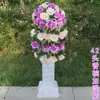 Nuevo guía de camino de flor de carretera de 42 cabezas columna romana de boda guía de camino columna romana de plástico estilo boda cesta de flores para celebración de inauguración