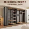 Armario de metal, estructura de acero, completamente cerrado, diseño simple, adecuado para apartamentos de alquiler, modular, engrosado, de pie, estilo abierto, para uso doméstico