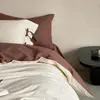 Juego puro de algodón de cuatro piezas, grado A para maternidad e infantil, jacquard 100S, juego de ropa de cama 100% algodón, suave para dormir sin ropa, incluye 4 piezas: sábana y funda de edredón