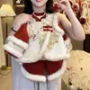 Al por mayor En stock Conjunto de atuendo de invierno cómodo para niñas Atuendo de Año Nuevo Nueva Ropa para Niños Bebé Polar Engrosado Cálido Conjunto de Dos Piezas