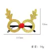 Gafas de Decoración Navideña para Niños Accesorios para Fotos de Fiesta Navideña Marco de Gafas con Lazo de Papá Noel