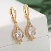 Pendientes europeos y americanos transfronterizos simples y elegantes, pendientes de metal con incrustaciones de diamantes, pendientes de moda sexys, pendientes colgantes elegantes en stock