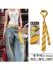 Corbata de Raya Estilo Universitario Cinturón Cadena de Cintura para Mujer 2025 Nuevo Estilo Bufanda Accesorios para la Cintura Bufanda de Seda Sexy