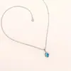 Temu Venta Caliente Nuevo Producto Transfronterizo Collar de Mujer de Cristal Azul Colgante Lágrima de Ángel Venta Directa de Fábrica