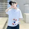 Camiseta de manga corta de algodón puro para niños, ropa infantil de verano casual y elegante para niños, top de media manga teñido en degradado