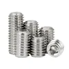 Acero Inoxidable 201 Tornillo de Máquina de Punta Plana Juego de Tornillos Prisioneros Tornillo de Fijación Hexagonal Interior Cabeza de Tornillo de Máquina Tornillo de Fijación sin Cabeza Tope M4-M8