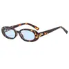 Gafas de sol con montura ovalada estilo Jennie 2026, Gafas de sol con montura negra Gm estilo callejero de celebridad de internet, Gafas de sol de montura pequeña de moda