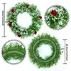 1 Pieza La puerta principal está decorada con anillos de boj artificiales con rosas, todos anillos de flores de granja verdes, combinados con pequeñas rosas. Las paredes exteriores e interiores están decoradas con anillos de flores artificiales de estilo rústico durante todo el año.. Las decoraciones para bodas familiares, días festivos, primavera, verano, otoño e invierno son realistas y duraderas.