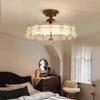 Luminária de Teto para Quarto Principal Flor de Cristal de Luxo Americano Lustre Retrô Francês de Alto Padrão para Sala de Estar Estudo Luminária de Estilo Antigo