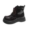 Botas Retro Versátiles de Suela Gruesa para Mujer 2026 Primavera Nuevo Estilo Botas Individuales Estilo Británico Botines Botas Forradas de Lana Otoño e Invierno