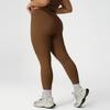 Pantalones de Yoga de Entrenamiento Europeos y Americanos de Talla Grande con Sensación de Segunda Piel, Pantalones Deportivos Ajustados de Nueve Puntos para Realzar los Glúteos Color Durazno, Pantalones de Running y Fitness de Cintura Alta para Control de Abdomen