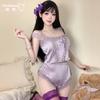 Shorts Sexy de Suspensório Roxo Seda Gelo Fino Pijama Doce e Apimentado Pura Luxúria Menina Renda Tentação Roupa Sexy