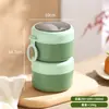 Acero Inoxidable 304 Taza Grande para Desayuno Taza para Avena Aislante con Tapa y Cuchara Taza para Leche Portátil Gachas para Estudiantes y Trabajadores de Oficina