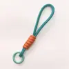 Cordón para Teléfono Anudado con Bloques de Color, Llavero Creativo Tejido a Mano con Cuerda Corta DIY, Cuerda Colgante Desmontable Anti-Pérdida