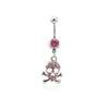 Piercing de Umbigo em Aço Inoxidável com Formato de Caveira, Várias Opções Disponíveis, Piercing de Umbigo Estilo Dark Street, Joia de Piercing para Halloween