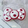 Presilha de Cabelo com Laço de Bolinhas, Presilha Lateral, Estilo Doce para Meninas, Presilha para Franja, Grampo de Cabelo, Presilha Bico de Pato, Piranha, Acessório de Cabelo