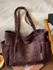 Bolso grande de capacidad casual y relajado para mujer, nueva colección otoño 2026, bandolera de moda con estampado de leopardo, bolso tote para el trabajo