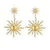 Pendientes de Acero Inoxidable con Borla de Sol, de Moda y Únicos, Best-Seller Transfronterizo Aogu, Accesorios de Oreja Exagerados de Nicho de Diseñador para Mujer