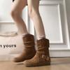 Botas Femininas Curtas 2025 Nova Outono Couro Macio Botas Martin Melard Moda Feminina Versátil Sapatos Femininos Sapatos de Inverno