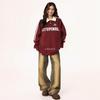 Nueva Sudadera de Manga Larga con Diseño Europeo y Americano Holgado y Versátil de Rayas Empalmadas con Cuello Polo y Estampado de Letras Pg8548