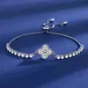 Transmisión en Vivo Popular Pulsera de Dos Quilates Estilo Bolso de Princesa Imitación Moissanita para Mujer Pulsera Versátil de Nicho Temperamento Joyería de Mano