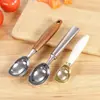 Conjunto de Duas Colheres de Sorvete de Aço Inoxidável Jateado, Pá de Sorvete Espessa de Aço Inoxidável e Boleador de Sorvete