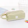 Estojo Criativo de Lápis com Grande Capacidade para Estudantes, Meninos e Meninas, Bolsa Simples de Tecido Oxford com Zíper Duplo Estojo de Papelaria para Lápis com Logo Impresso