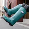 Sapatos de chuva transfronteiriços novos proteção do trabalho sola grossa 45CM extra altos masculinos resistentes ao desgaste antiderrapantes impermeáveis tubo longo sapatos d'água canteiro de obras