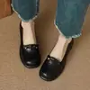 Zapatos de mujer de tacón alto gruesos de cuero suave, corte bajo, nuevos zapatos Mary Jane otoño 2026, punta redonda, zapatos slip-on retro franceses