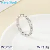 Moderna, Sencilla, de Alta Gama, Cadena de Diamantes Cuadrados Calados Anillo de Acero Inoxidable Anillo de Acero de Titanio Joyería