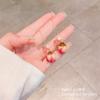 Brincos de Flores Eternas com Agulha de Prata 925, Morango de Cristal, Amor, Design Doce para Meninas, Brincos com Senso de Design, Joias Femininas