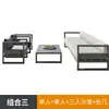 Conjunto de Sofá, Mesa de Centro, Assento e Banqueta de Liga de Alumínio para Exterior para Pátio, Varanda Ensolarada e Móveis de Exterior