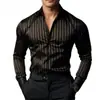 2026 Nueva Llegada Camisa Estampada para Hombre Corte Delgado Manga Larga Casual de Negocios Camisa de Manga Corta Rayada Ropa de Moda para Hombre