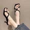 Zapatos de Tacón Alto Estilo Francés para Mujer Verano 2026 Chanclas de Tacón Grueso Sandalias de Perlas para Mujer Chanclas Versátiles Elegantes para Exteriores para Mujer