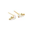 Pendientes Sencillos y Compactos de Perla y Circonita para Mujer, Diseño de Nicho Polaris, Modernos para el Viaje Diario, Elegancia Francesa Exquisita