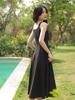 Vestido de Alça Quadrado Estilo Francês, Vestido de Outono, Vestido Emagrecedor com Ajuste na Cintura para Verão e Outono, Para Figuras Baixas, Faz Pessoas Baixas Parecerem Mais Altas