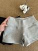 Shorts Deportivos Casuales Grises para Mujer Verano 2025 Nuevo Estilo Ropa Exterior Spice Girl Cintura Alta Ajustados Hot Pants
