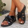 Comércio Exterior 2024 Novas Sandálias Romanas Plataforma Anabela Feminina Sandálias Femininas Decoração de Laço Sapatos Leves Sapatos de Tamanho Grande