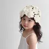 Sombrero Hueco para Niños, Turbante Floral para Niñas, Gorro de Punto para Primavera y Otoño, Estilo Delgado de Verano para Bebé, Flor de Ganchillo Hecha a Mano Elegante y a la Moda