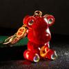 Chaveiro de Carro Urso da Sorte da Maré Nacional Pingente de Bolsa Feminina de Cristal Fofo Anel de Chaveiro Diamante Pendurado Presentes