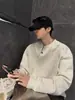Moletom com Zíper Meio Aberto Masculino Primavera/Outono 2026 Estilo Coreano Novo Gola Redonda Solto Top Chique Estilo Hong Kong Tendência Em Estoque